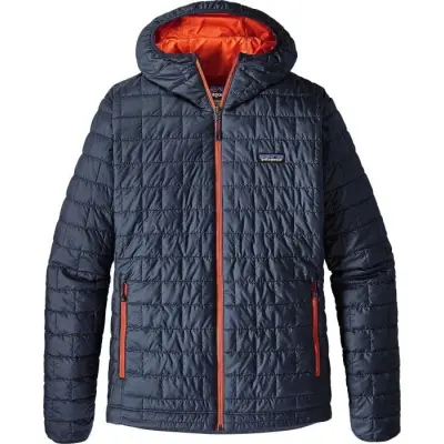 Patagonia M's Nano Puff Hoody Navy Blue W Paintbrush Red