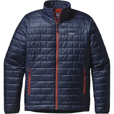 Patagonia M's Nano Puff Jacket Navy Blue W Paintbrush Red