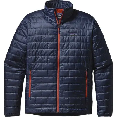 Patagonia M's Nano Puff Jacket Navy Blue W Paintbrush Red