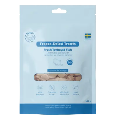 Buddy Freeze Dried Treats Raw Turkey&Fish 100 g