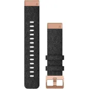 Garmin QuickFit 20 mm Armband Hthr Black Nylon with Rose Gold