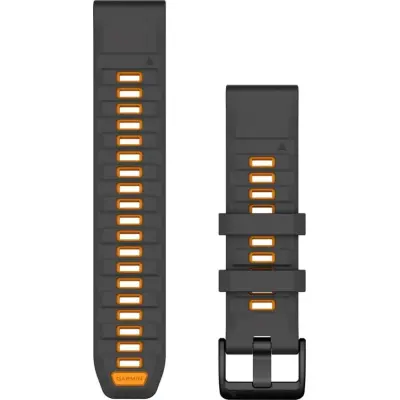Garmin Quickfit Watch Bands Graphite/spark Orange Silicone