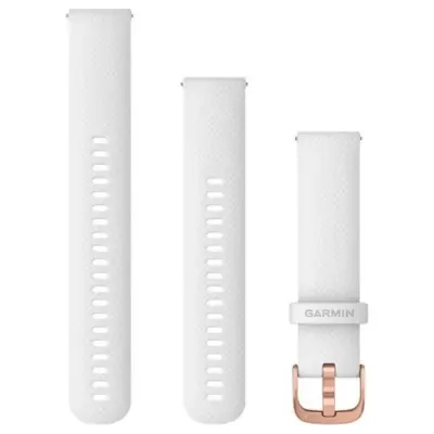 Garmin QuickRelease silikonarmband 20mm vit/rosguld