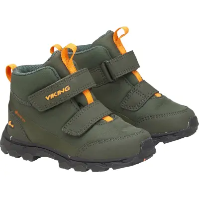Viking Footwear Kids' As​k​ Mi​d​ F Gore-Tex Hunting Green/Orange