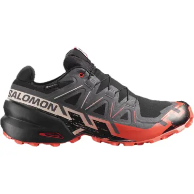 Salomon Men's Speedcross 6 GORE-TEX Black / Fiery Red / Almond Milk