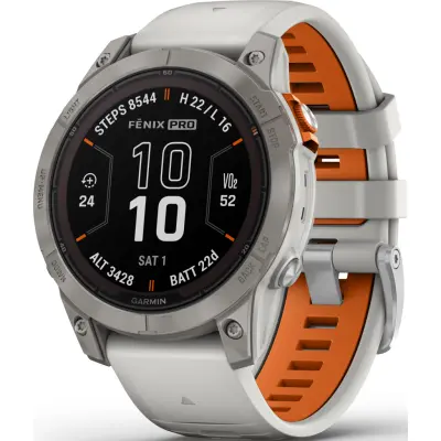 Garmin Fenix 7 Pro Sapphire Solar Edition Fog Gray Orange