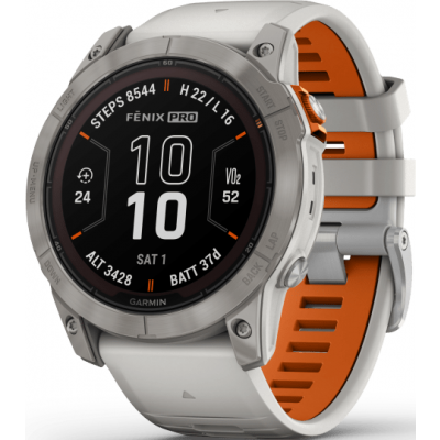 Garmin Fenix 7X Pro Sapphire Solar Edition Fog Gray Orange