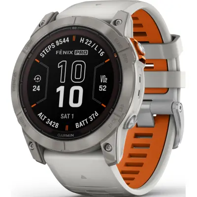 Garmin Fenix 7X Pro Sapphire Solar Edition Fog Gray Orange