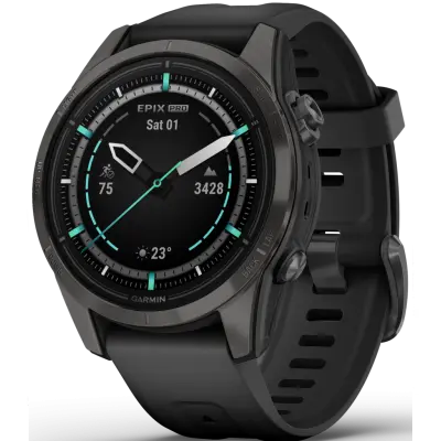 Garmin EPIX PRO (G2) 42mm Sapphire Carbon Grey DLC Titanium with Black Band