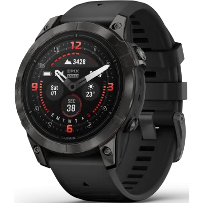 Garmin EPIX PRO (G2) 47mm Sapphire Carbon Grey DLC Titanium with Black Band