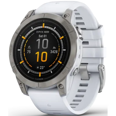 Garmin EPIX PRO (G2) 47mm Sapphire Titanium with Whitestone Band