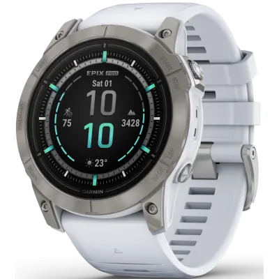 Garmin EPIX PRO (G2) 51mm Sapphire Titanium with Whitestone Band