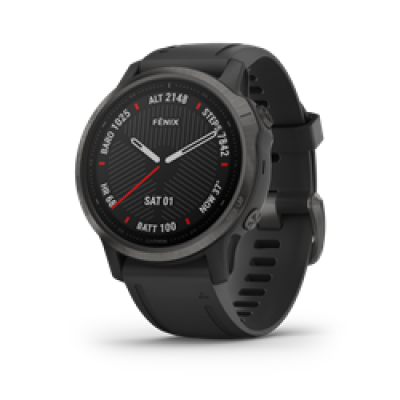Garmin Fenix 6S Sapphire Carbon Grey Dlc W/Black Band