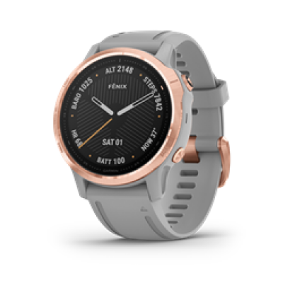 Garmin Fenix 6S Sapphire Rose Gold W/Gray Band Gps Watch