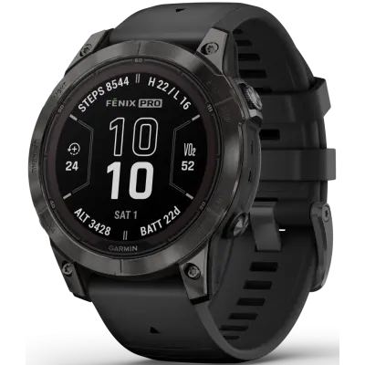 Garmin Fenix 7 Pro Sapphire Solar Carbon Grey DLC Titanium with Black Band