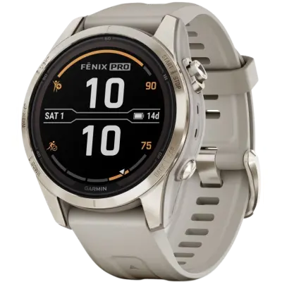 Garmin Fenix 7S Pro Sapphire Solar Soft Gold with Light Sand Band