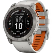 Garmin Fenix 7X Pro Sapphire Solar Titanium with Fog Gray/Ember Orange Band