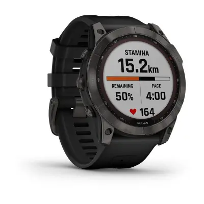 Garmin Fenix 7X Saphire Carbon Gray/Ti Solar with Silcone Band