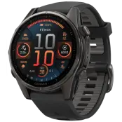 Garmin Fenix 8 43mm AMOLED Sapphire Carbon Gray DLC Titanium with Black Pebble Gray Silicone