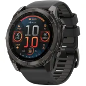 Garmin Fenix 8 51mm AMOLED Sapphire Carbon Gray DLC Titanium with Black Pebble Gray Silicone
