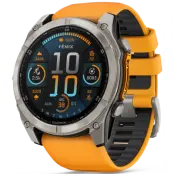 Garmin Fenix 8 51mm AMOLED Sapphire Titanium with Spark Orange Graphite Silicone Band