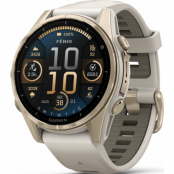 Garmin Fenix 8 Amoled 43mm, Sapphire Soft Gold - Fog Grey/Sandstone Silicone Strap