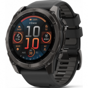 Garmin Fenix 8 Amoled 51mm, Sapphire Carbon Gray DLC Titanium - Black/Pebble Grey Silicone Strap