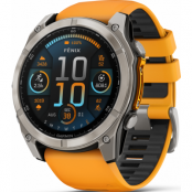 Garmin Fenix 8 Amoled 51mm, Sapphire Titanium - Spark Orange/Graphite Silicone Strap