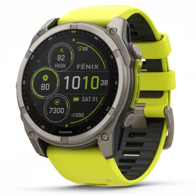 Garmin Fenix 8 SOLAR 51mm Sapphire Solar Bare Titanium / Graphite Amp Yellow