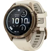 Garmin Fenix 9 Pro 43mm Ti Smartwatch Autumn Gold Titanium With Cream/French Gray Silicone Band