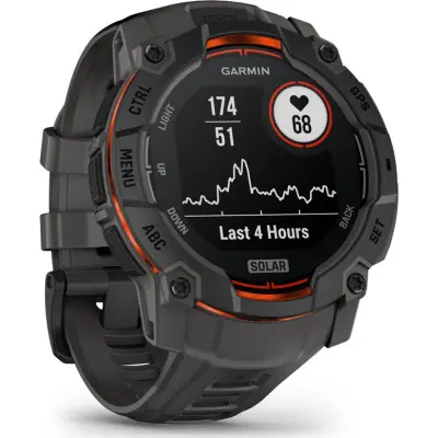 Garmin Instinct 3 Solar, 50 mm Black Bezel With Charcoal Band