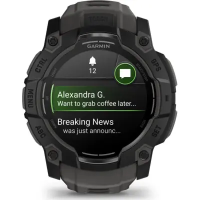 Garmin Instinct 3 AMOLED, 50mm Black Bezel With Charcoal Band