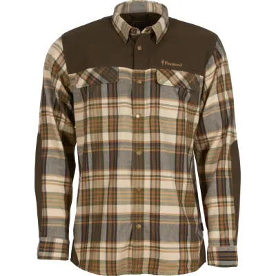Pinewood Men's Furudal Pro Tracker Wool Shirt Beige/Suede Brown