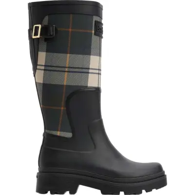 Barbour Women's Dena Wellington Boots Black/Ancient Tartan