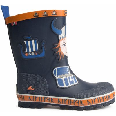 brage, navy/orange, 30,  viking gummistövlar