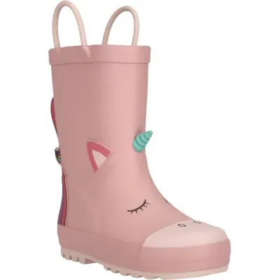 ZigZag Kids' Rook Rubber Boot Silver Pink