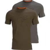 Härkila Graphic T-shirt 2-pack Brown Granite/Phantom
