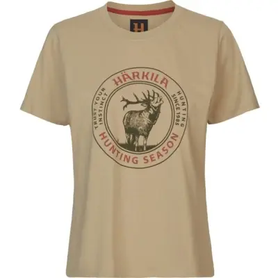 Härkila Stag Badge S S T-Shirt Women Sand