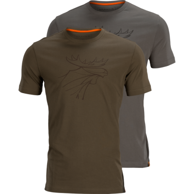 Härkila T-Shirt Graphic 2-pack Willow Green/ Grey