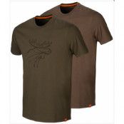 Härkila T-Shirt Graphic 2-pack Willow Green/ Slate Brown