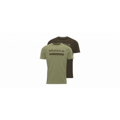 Härkila T-Shirt Logo 2-pack Limited Edition  Willow Green/Oil Green