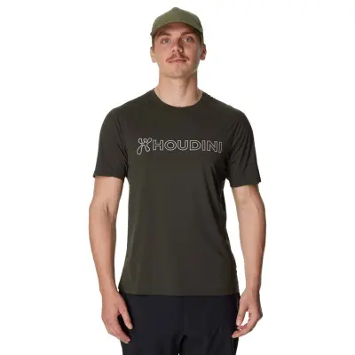 Houdini M's Pace Air Message Tee Green Illusion - L