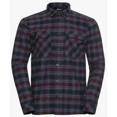 Jack Wolfskin Baja Flannel Shirt M Check Dark Navy