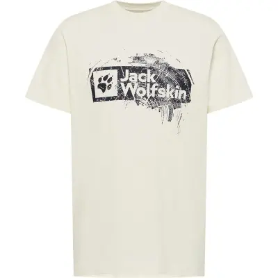 Jack Wolfskin Brand T M Wood Cotton White