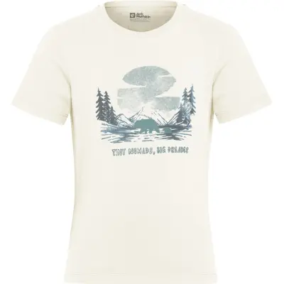 Jack Wolfskin Kid's Graphic Cotton Tee Print Cotton White