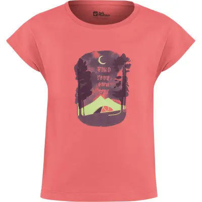 Jack Wolfskin Kid's Graphic Girls Tee Print Sunset Coral