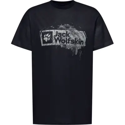 Jack Wolfskin Men's Brand Tee Wood Dark Navy