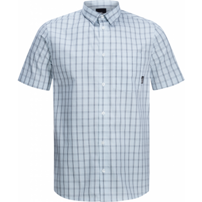 Jack Wolfskin Men's Hot Springs Shirt Soft Blue Check
