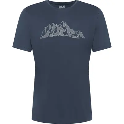 Jack Wolfskin Men's Peak Graphic T New Mountain Midnight Sky