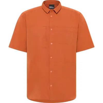 Jack Wolfskin Men's Sierra Canyon Sortsleeve Shirt Burnt Orange
